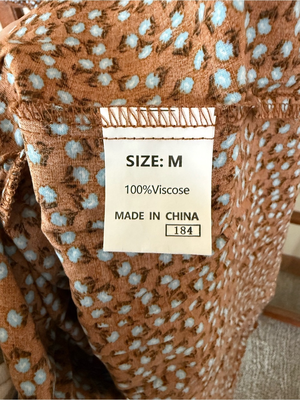 Dokotoo NWOT Brown Floral Smocked Long-sleeve Maxi Dress Boho Flowy - Medium - Picture 7 of 8